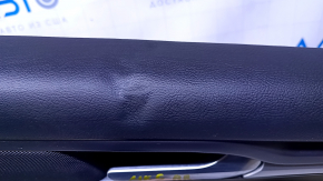 Door trim card rear right Ford Fusion mk5 13-16 black with gray insert cloth, armrest black leather, molding gray gloss, scratches, abrasions, dents, scuffs, broken fasteners