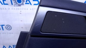 Door trim card rear right Ford Fusion mk5 13-16 black with gray insert cloth, armrest black leather, molding gray gloss, scratches, abrasions, dents, scuffs, broken fasteners