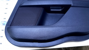 Door trim card rear right Ford Fusion mk5 13-16 black with black insert cloth, armrest black leather with red stitching, molding black gloss, scratches, abrasions, dents
