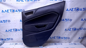 Door trim card rear right Ford Fiesta 11-19 black with black insert plastic, armrest black plastic, scratches, abrasions, scuffs