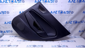 Door trim card rear right Ford Fiesta 11-19 black with black insert plastic, armrest black plastic, scratches, abrasions
