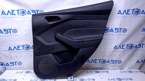Door trim card rear right Ford Focus mk3 11-14 black with black insert plastic, armrest black plastic, scuffs, scratches