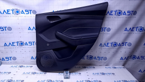 Door trim card rear right Ford Focus mk3 11-18 black with black insert plastic, armrest black plastic, under fur window lifter, scuffs, scratches