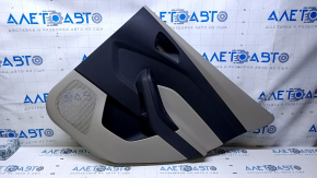 Door trim card rear right Ford Focus mk3 11-14 gray with gray insert plastic, armrest gray plastic, scuffs, scratches