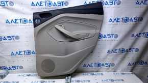 Door trim card rear right Ford Escape MK3 13-16 prerest beige with beige insert plastic, armrest beige leather, under the tweeter, scuffs, scratches
