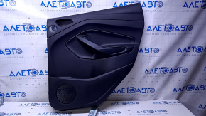 Door trim card rear right Ford C-max MK2 13-18 black with black insert plastic, armrest black leather, under the tweeter, scratches, abrasions