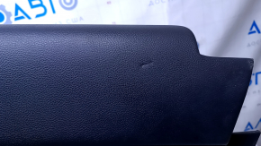 Door trim card rear right Ford Edge 15-18 black with beige insert cloth, armrest black leather, molding gray structure, scuffs, dents, abrasions, scratches