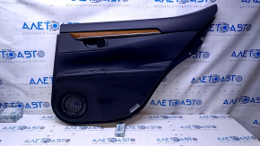 Door trim card rear right Lexus ES300h ES350 13-18 black with black insert leather, armrest leather, molding light wood gloss, with backlight, scratches, abrasions, dents