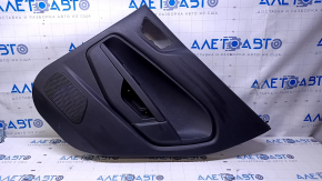 Door trim card rear right Ford Fiesta 11-19 black with black insert plastic, armrest black plastic, scratches, abrasions