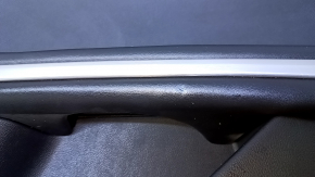 Door trim card rear right Lincoln MKZ 13-16 black with black insert leather, armrest black leather, molding gray structure, with backlight, scuffs, scratches, dent