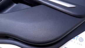 Door trim card rear right Lincoln MKZ 13-16 black with black insert leather, armrest black leather, molding gray structure, with backlight, scuffs, scratches, dent