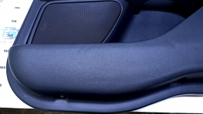 Door trim card rear right Lincoln MKZ 13-16 black with black insert leather, armrest black leather, molding gray structure, with backlight, scuffs, scratches, dent
