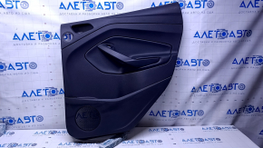 Door trim card rear right Ford C-max MK2 13-18 black with black insert plastic, armrest black leather, under the tweeter, scratches, abrasions