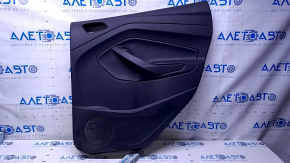 Door trim card rear right Ford Escape MK3 13-16 prerest black with black insert plastic, armrest black leather, scratches, abrasions