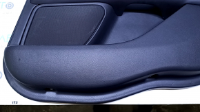 Door trim card rear right Lincoln MKZ 17-20 black with black insert leather, armrest black leather, molding light wood gloss, with backlight, scuffs, scratches, abrasions, pokes