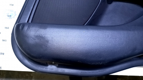 Door trim card rear right Lincoln MKZ 17-20 black with black insert leather, armrest black leather, molding light wood gloss, with backlight, tear, dents, scratches, burrs, cracked fasteners