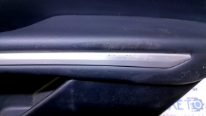 Door trim card rear right Lincoln MKZ 17-20 black with black insert leather, armrest black leather, molding light wood gloss, with backlight, tear, dents, scratches, burrs, cracked fasteners