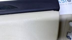 Door trim card rear right Lincoln MKZ 13-16 beige with beige insert leather, armrest beige leather, molding dark wood, dents, scratches, for dry cleaning