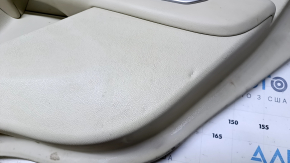 Door trim card rear right Lincoln MKZ 13-16 beige with beige insert leather, armrest beige leather, molding dark wood, dents, scratches, for dry cleaning