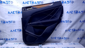 Door trim card rear right Lincoln MKC 15- black with black insert leather, armrest black leather, molding dark wood structure, abrasions, scratches, dent, bump