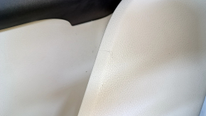 Door trim card rear right Lincoln MKC 15- beige with beige insert leather, armrest dark brown leather, insert light wood structure, dents, bump, scratch