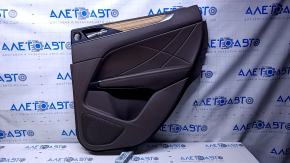 Door trim card rear right Lincoln MKC 15- brown with brown insert leather, armrest brown leather, molding light wood, dent