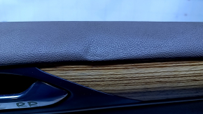 Door trim card rear right Lincoln MKC 15- brown with brown insert leather, armrest brown leather, molding light wood, dent