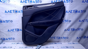 Door trim card rear right Lincoln MKC 15- black with black insert leather, armrest black leather, molding gray structure, abrasions, scratches, dents, bumps