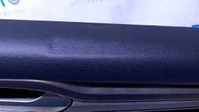Door trim card rear right Ford Fusion mk5 17-20 black with black insert cloth, armrest black leather, molding gray structure, scratches, abrasions, pokes, scuffs, dents