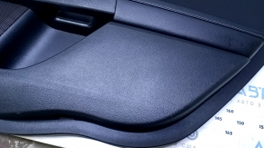 Door trim card rear right Ford Fusion mk5 17-20 black with black insert cloth, armrest black leather, molding gray structure, scratches, abrasions, pokes, scuffs, dents