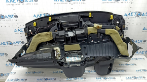 Torpedo front panel with AIRBAG Toyota Prius 50 17-22 black with gray under a small display with a glove compartment, for dry cleaning, scratches on the glove compartment, rusty squib