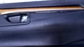 Door trim card rear right Lexus ES300h ES350 13-18 black with black insert leather, armrest leather, molding light wood gloss, with backlight, scratches, abrasions, butt