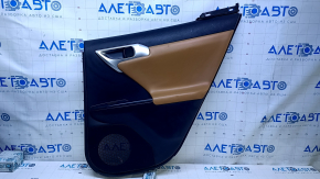 Door trim card rear right Lexus CT200h 11-17 black with orange insert leather, armrest orange leather, molding gray structure, scratches, abrasions, scuffs