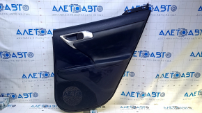 Door trim card rear right Lexus CT200h 11-17 black with black insert leather, armrest black leather, molding gray structure, scratches, abrasions, dent