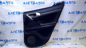 Door trim card rear right Lexus CT200h 11-17 black with black insert leather, armrest black leather, molding gray structure, scratches, abrasions, whitened plastic