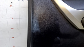Door trim card rear right Lexus CT200h 11-17 black with black insert leather, armrest black leather, molding gray structure, scratches, abrasions, whitened plastic
