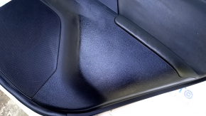 Door trim card rear right Lexus CT200h 11-17 black with black insert leather, armrest black leather, molding gray structure, scratches, abrasions, whitened plastic