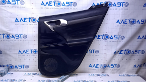 Door trim card rear right Lexus CT200h 11-17 black with black insert leather, armrest black leather, molding gray structure, scratches, rubbed, bumps