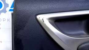 Door trim card rear right Lexus CT200h 11-17 black with black insert leather, armrest black leather, molding gray structure, scratches, rubbed, bumps
