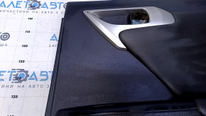 Door trim card rear right Lexus CT200h 11-17 black with black insert leather, armrest black leather, molding gray structure, scratches, rubbed, bumps