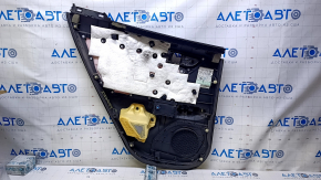 Door trim card rear right Lexus CT200h 11-17 black with black insert leather, armrest black leather, molding gray structure, scratches, rubbed, bumps