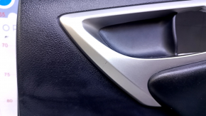 Door trim card rear right Lexus CT200h 11-17 black with black insert leather, armrest black leather, molding gray structure, scratches, abrasions
