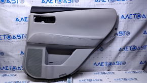 Door trim card rear right Lexus RX350 RX450h 10-15 gray with gray insert leather, armrest gray leather, dent, scuffs, pokes, scratches, abrasions, breakage fastening