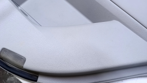 Door trim card rear right Lexus RX350 RX450h 10-15 gray with gray insert leather, armrest gray leather, dent, scuffs, pokes, scratches, abrasions, breakage fastening