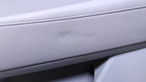 Door trim card rear right Lexus RX350 RX450h 10-15 gray with gray insert leather, armrest gray leather, dent, scuffs, pokes, scratches, abrasions, broken fastening