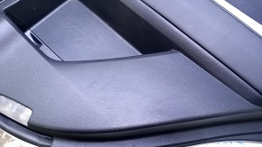 Door trim card rear right Lexus RX350 RX450h 10-15 black with black insert leather, armrest gray leather, type 1, scuffs, scratches, dents, burrs