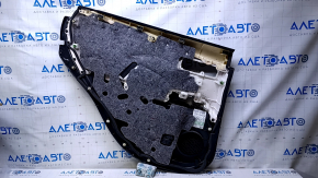 Door trim card rear right Lexus RX350 RX450h 10-15 black with black insert leather, armrest gray leather, type 1, scuffs, scratches, dents, burrs