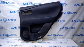 Door trim card rear right Lexus RX350 RX450h 10-15 black with black insert leather, armrest black leather, broken fastening, dent, abrasions, scratches