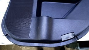 Door trim card rear right Lexus RX350 RX450h 10-15 black with black insert leather, armrest black leather, broken fastening, dent, abrasions, scratches