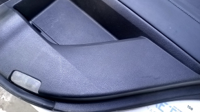 Door trim card rear right Lexus RX350 RX450h 10-15 black with black insert leather, armrest black leather, broken fastening, scuffs, dents, abrasions, scratches